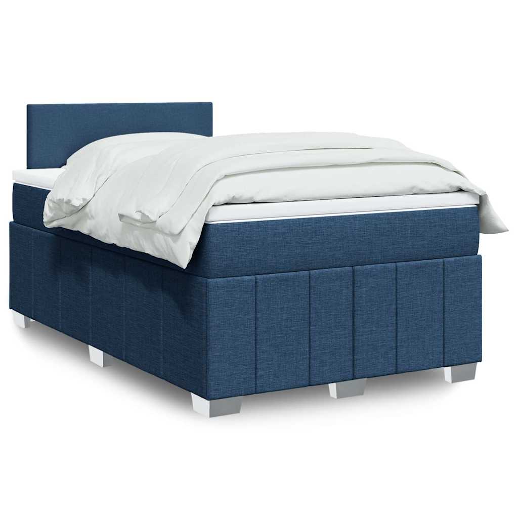 Boxspringbett Mit Matratze Stoff Blau