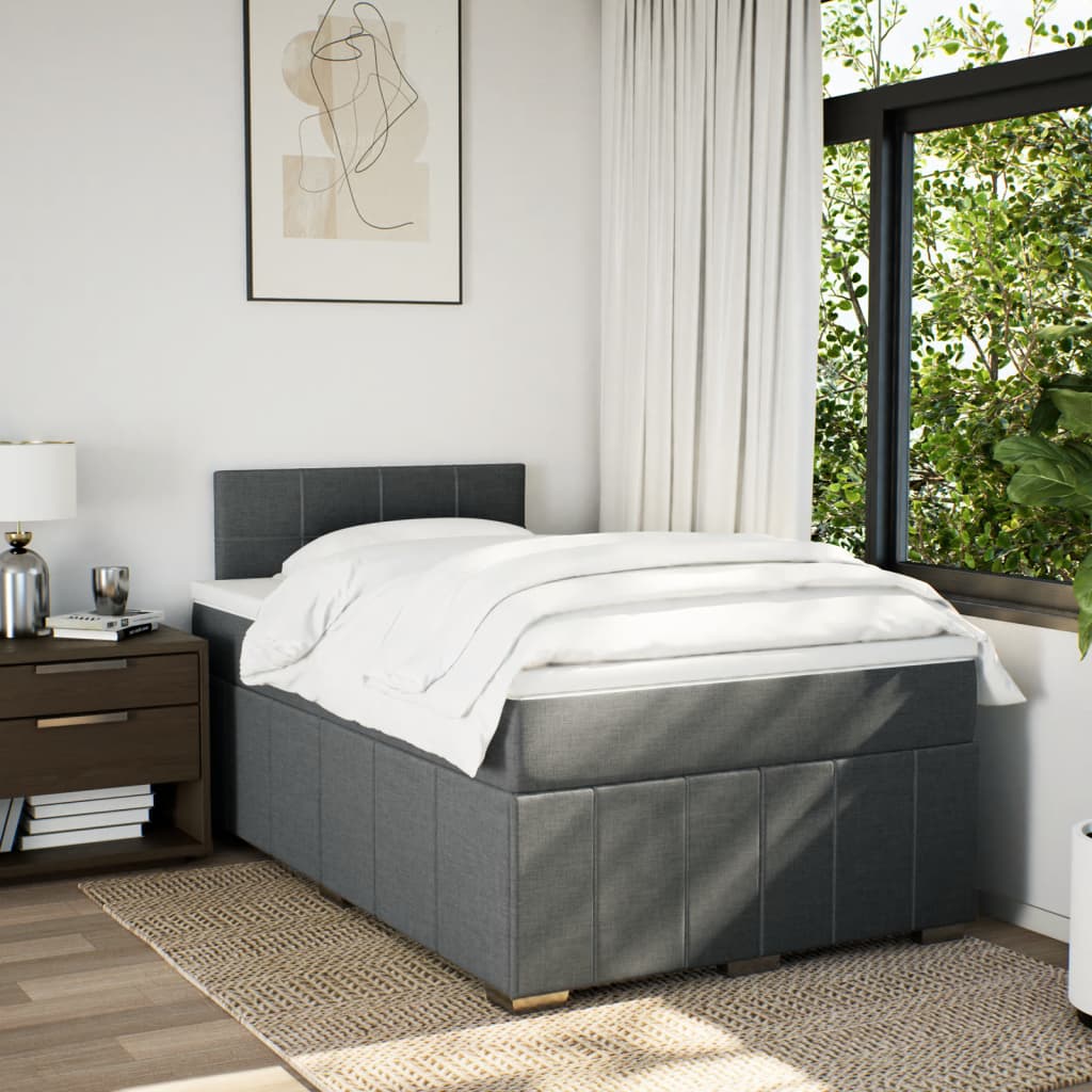 Boxspringbett Mit Matratze Stoff Dunkelgrau
