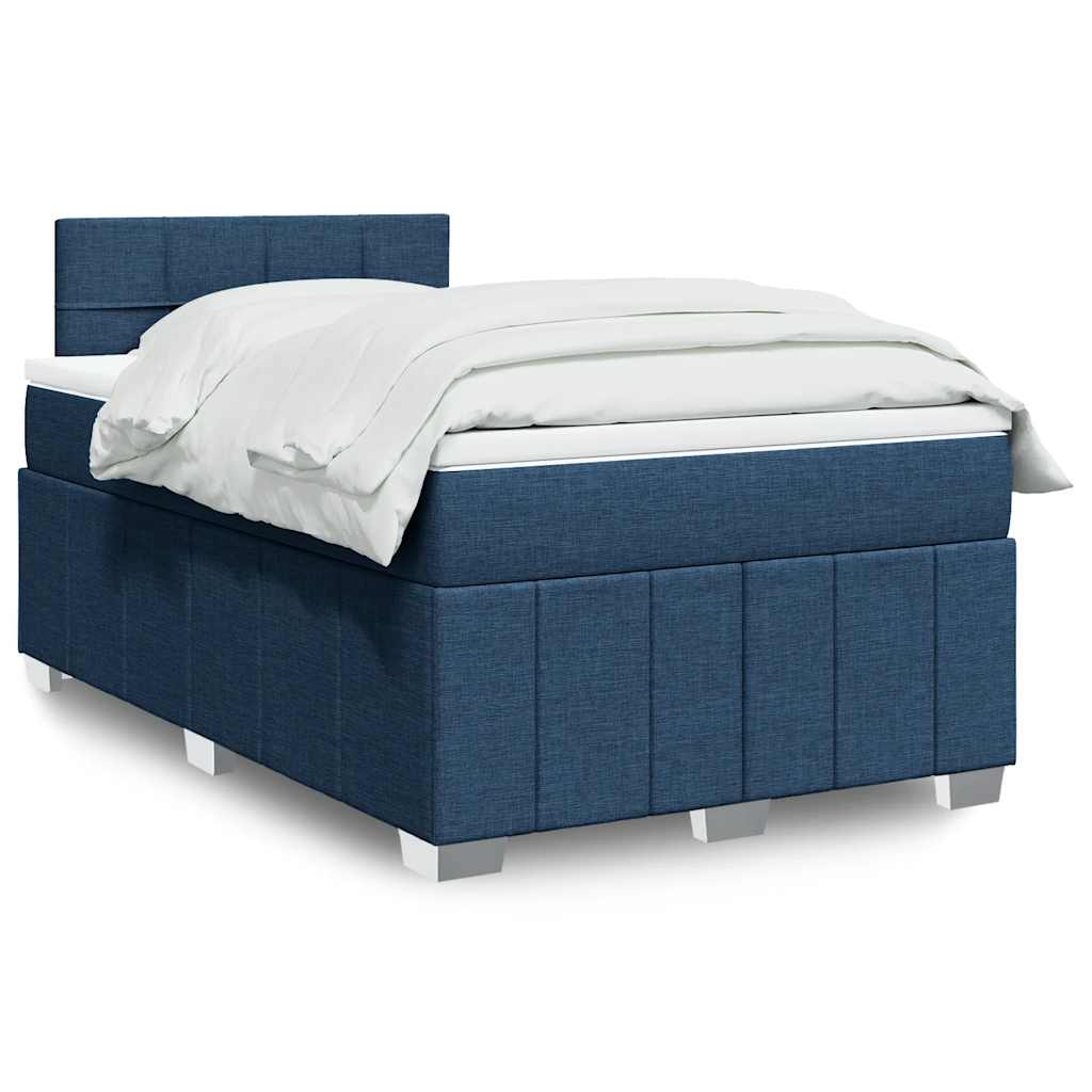 Boxspringbett Mit Matratze Stoff Blau