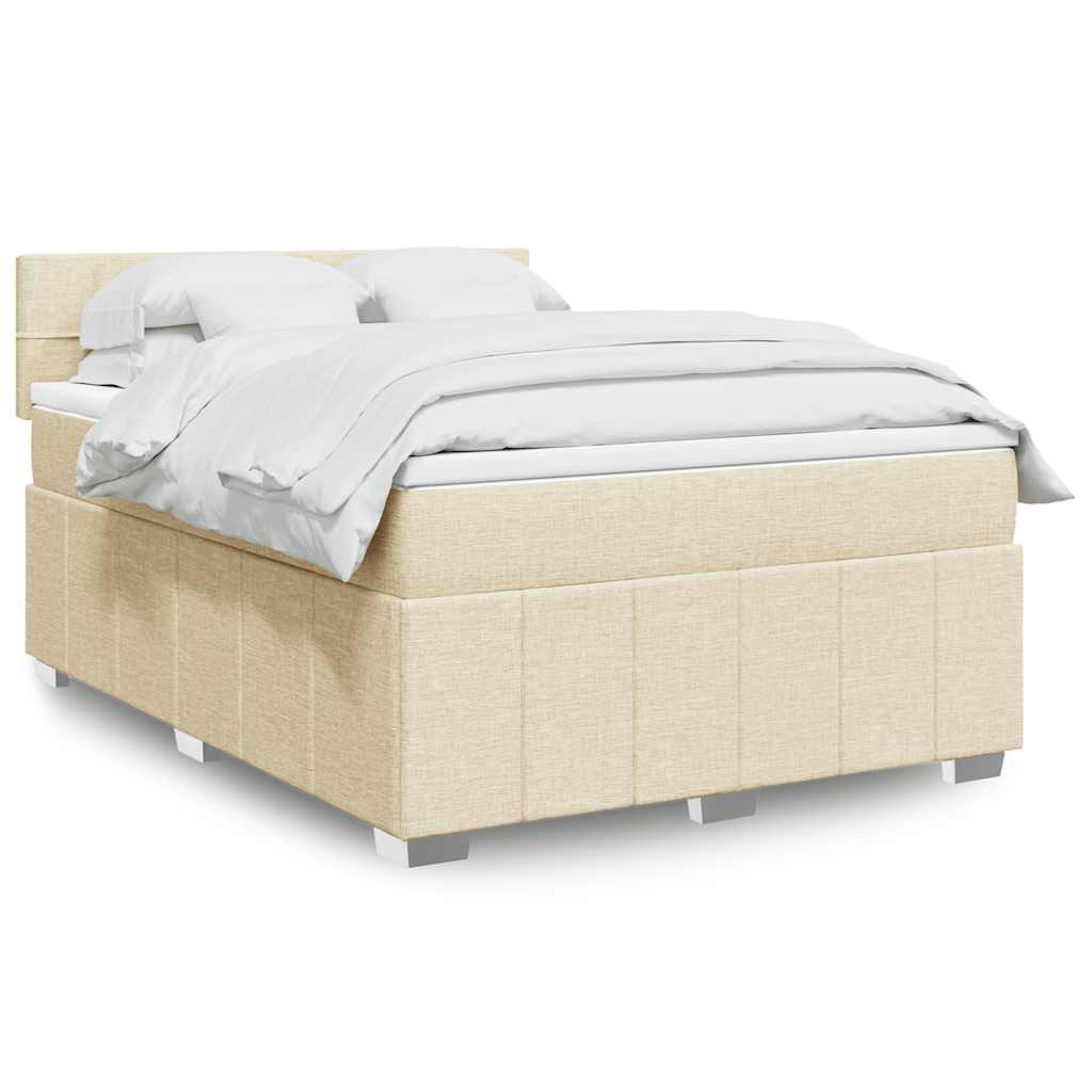 Boxspringbett Mit Matratze Stoff Creme