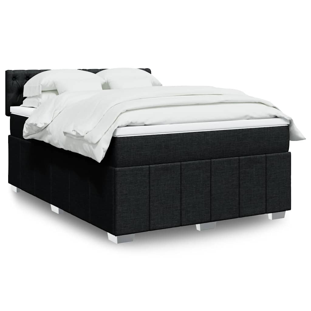 Boxspringbett Mit Matratze Stoff Schwarz