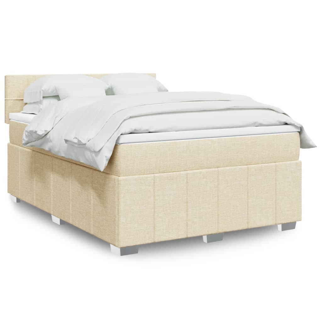 Boxspringbett Mit Matratze Stoff Creme