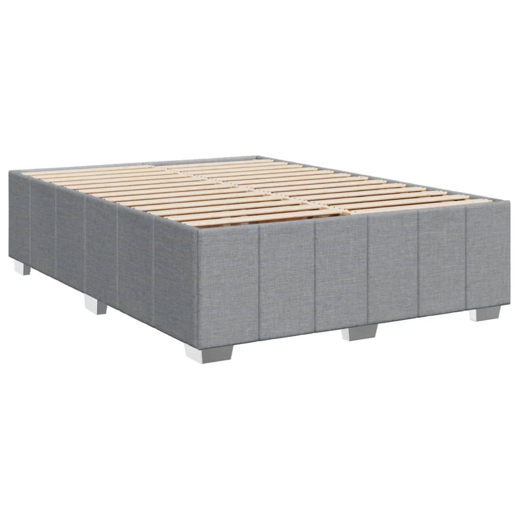Boxspringbett Mit Matratze Stoff Hellgrau