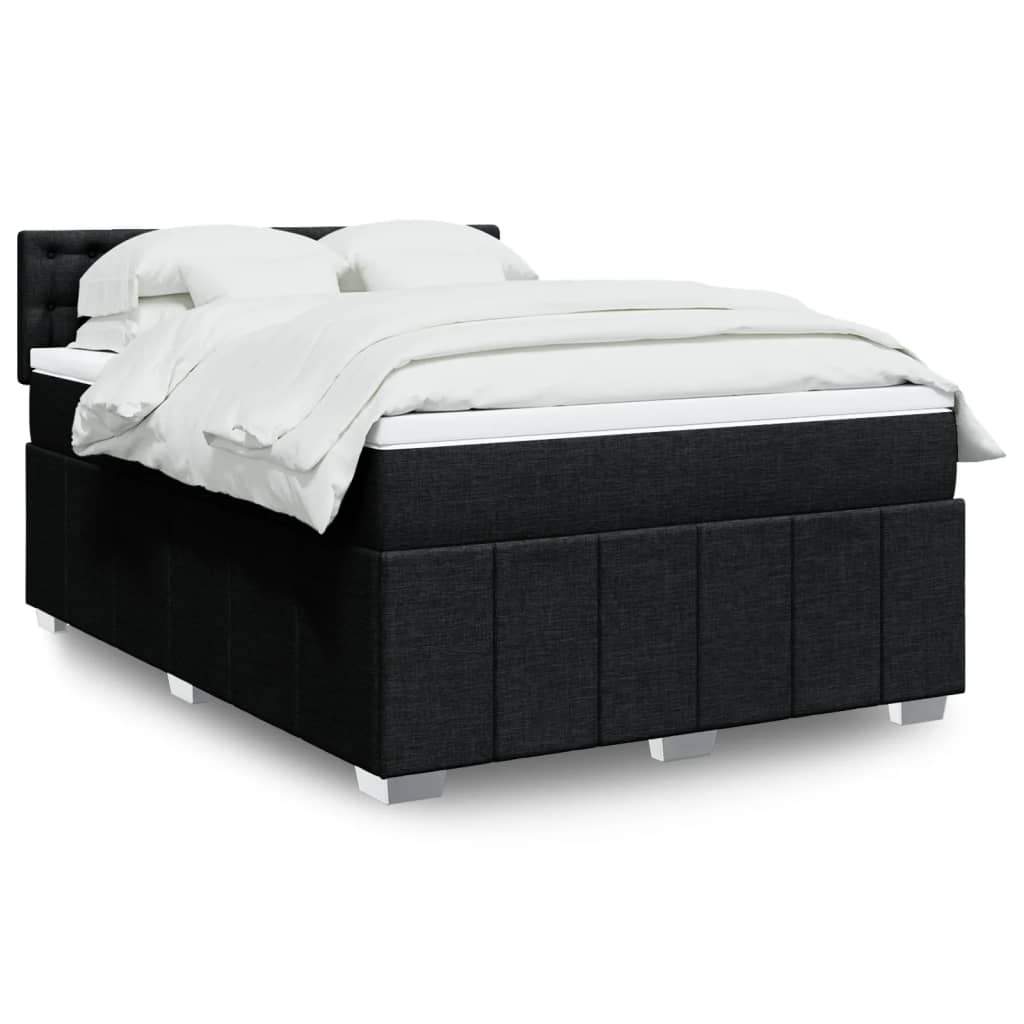 Boxspringbett Mit Matratze Stoff Schwarz