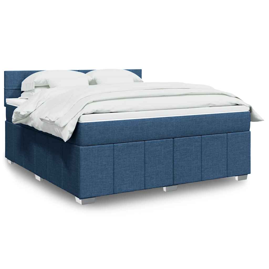 Boxspringbett Mit Matratze Stoff Blau