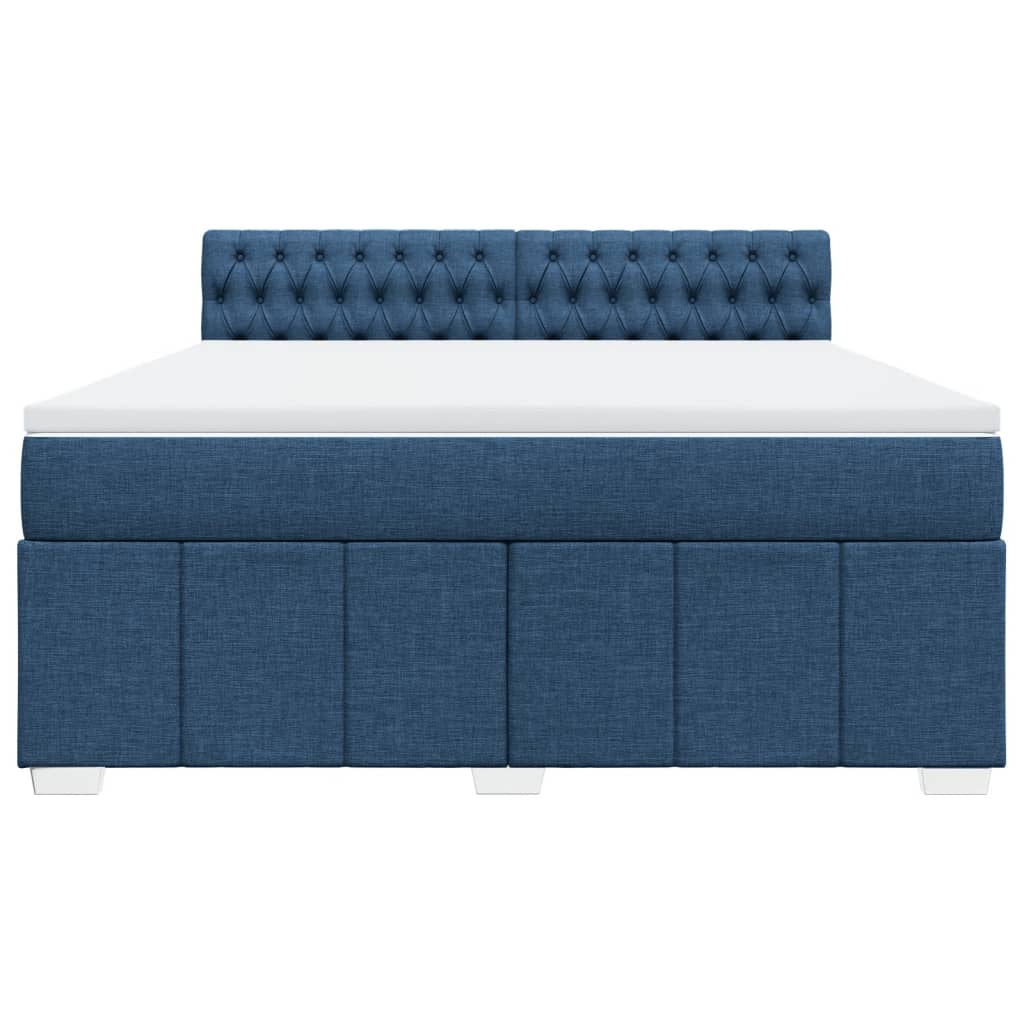 Boxspringbett Mit Matratze Stoff Blau