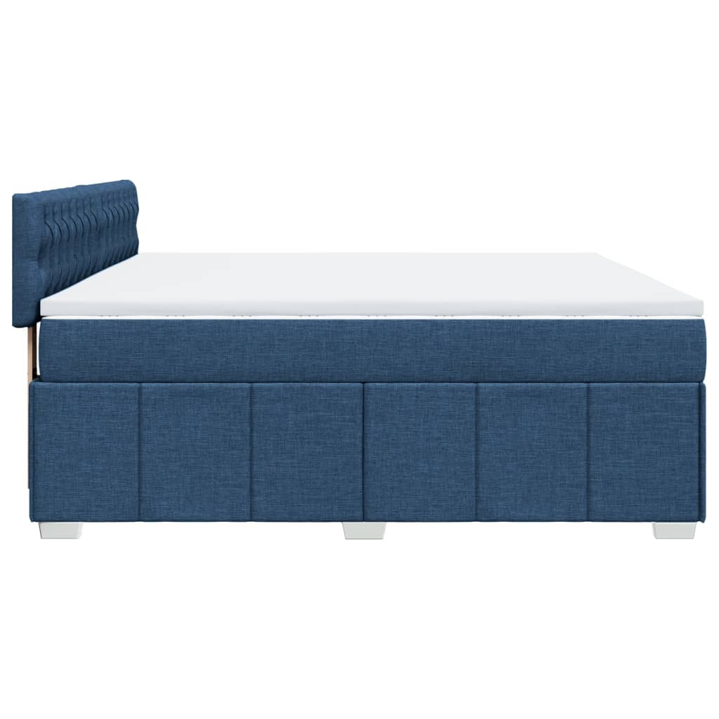 Boxspringbett Mit Matratze Stoff Blau