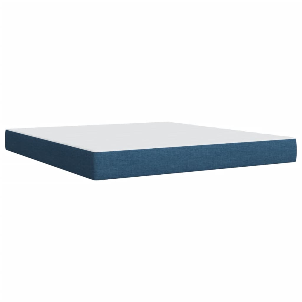 Boxspringbett Mit Matratze Stoff Blau