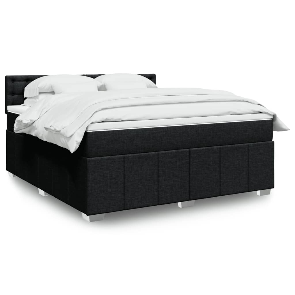 Boxspringbett Mit Matratze Stoff Schwarz