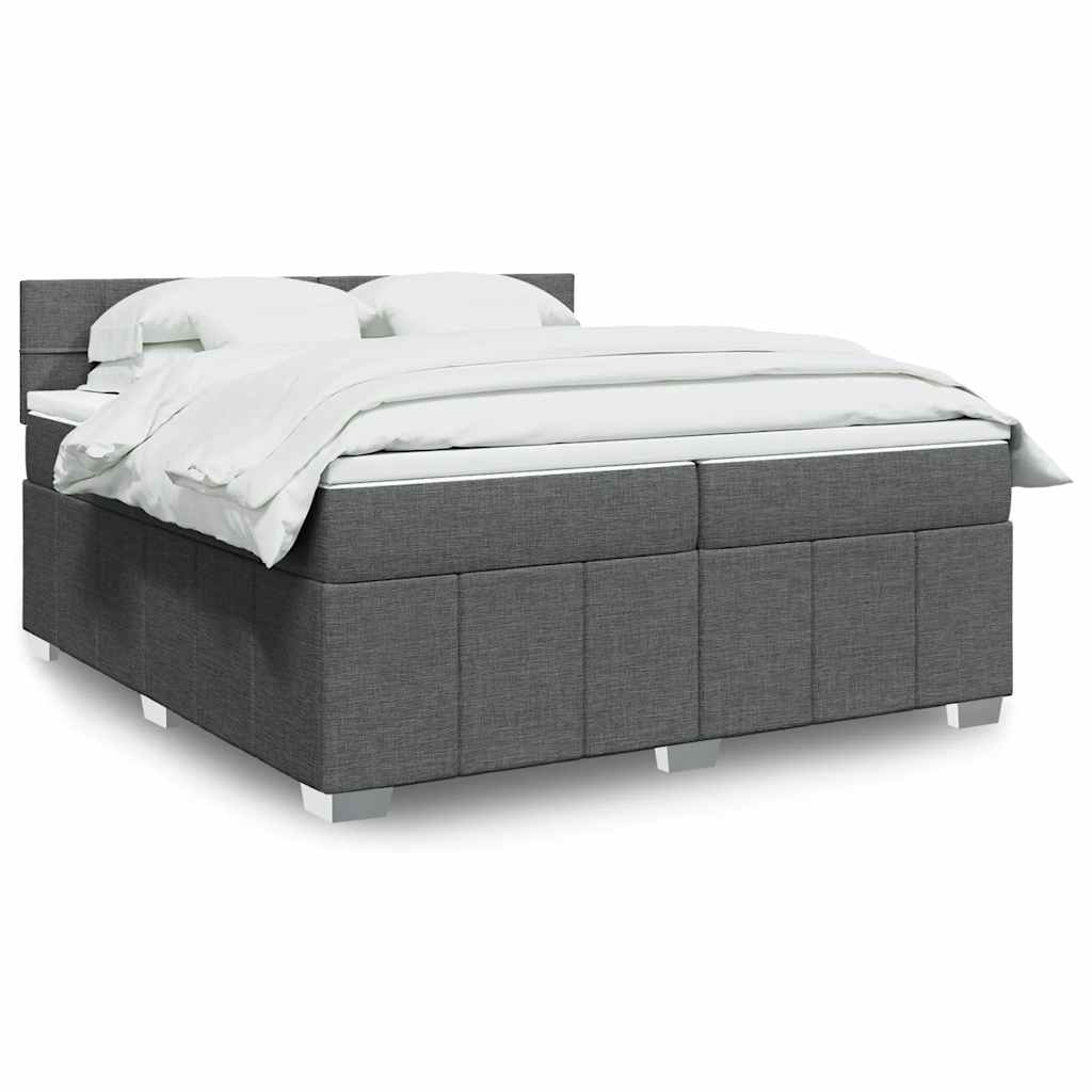 Boxspringbett Mit Matratze Stoff Dunkelgrau