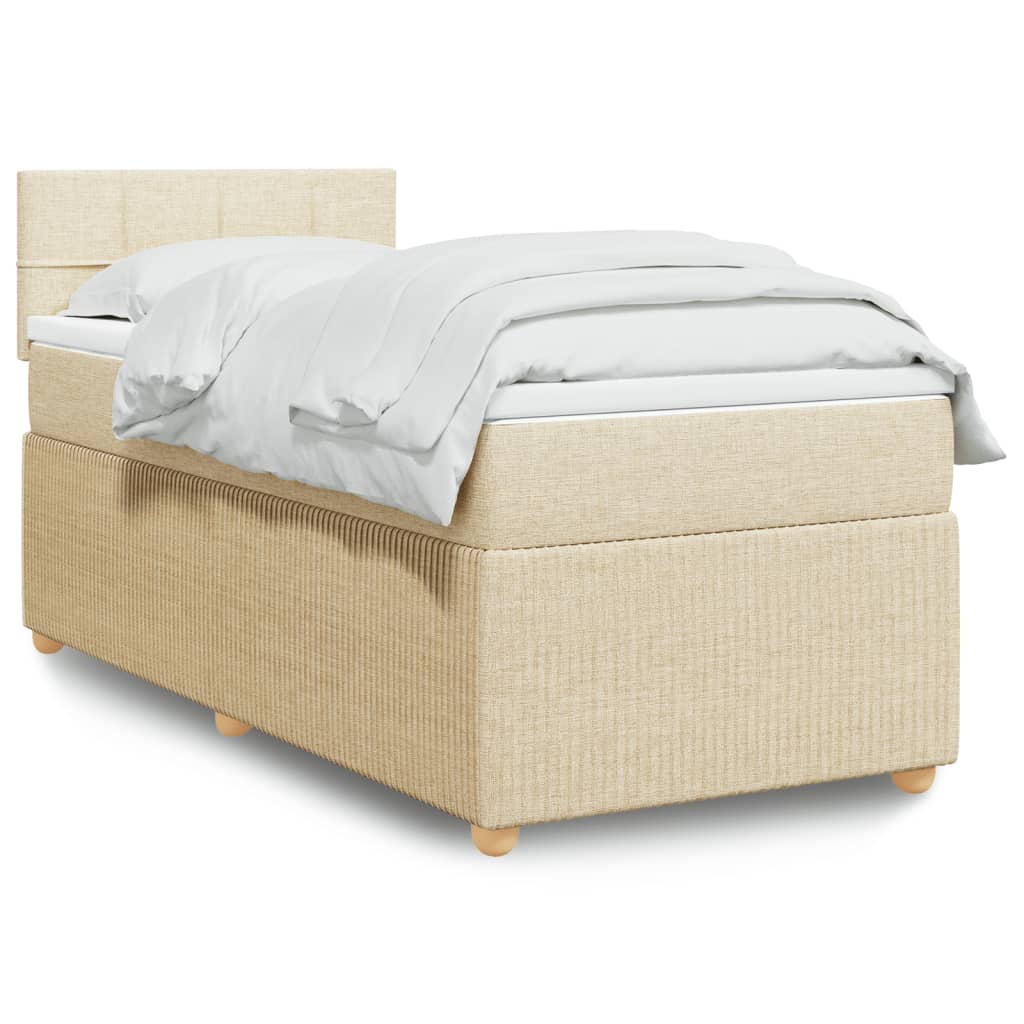 Boxspringbett Mit Matratze Stoff Creme