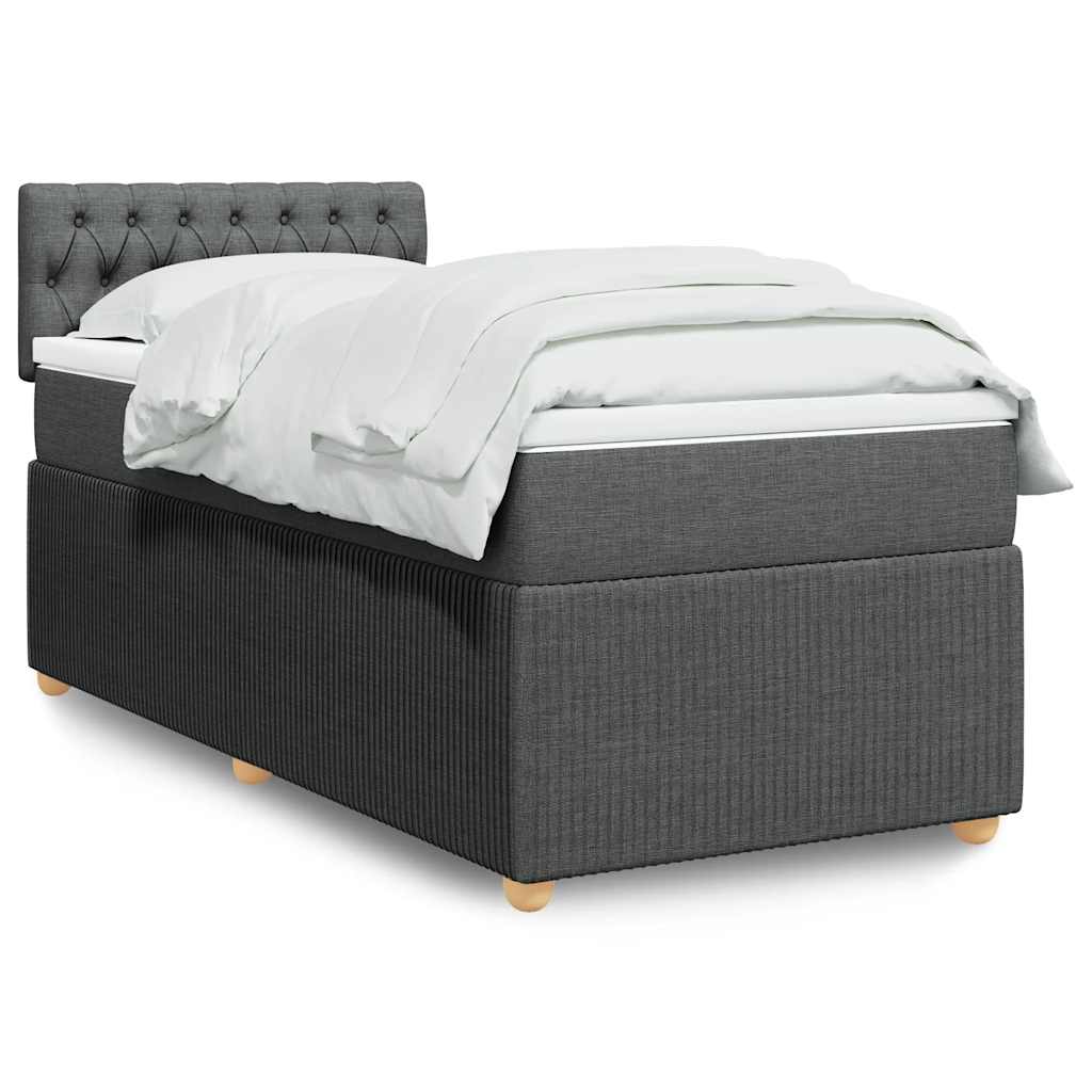 Boxspringbett Mit Matratze Stoff Dunkelgrau