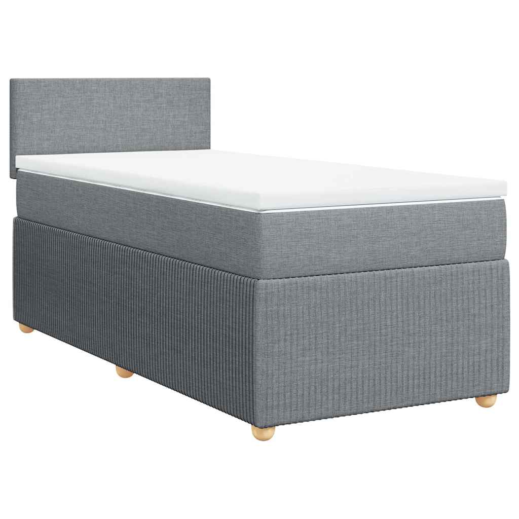 Boxspringbett Mit Matratze Stoff Hellgrau