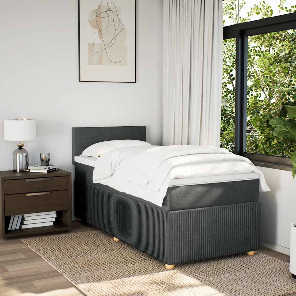 Boxspringbett Mit Matratze Stoff Dunkelgrau