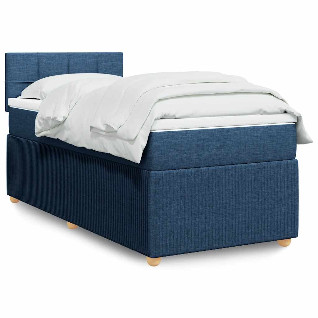Boxspringbett Mit Matratze Stoff Blau