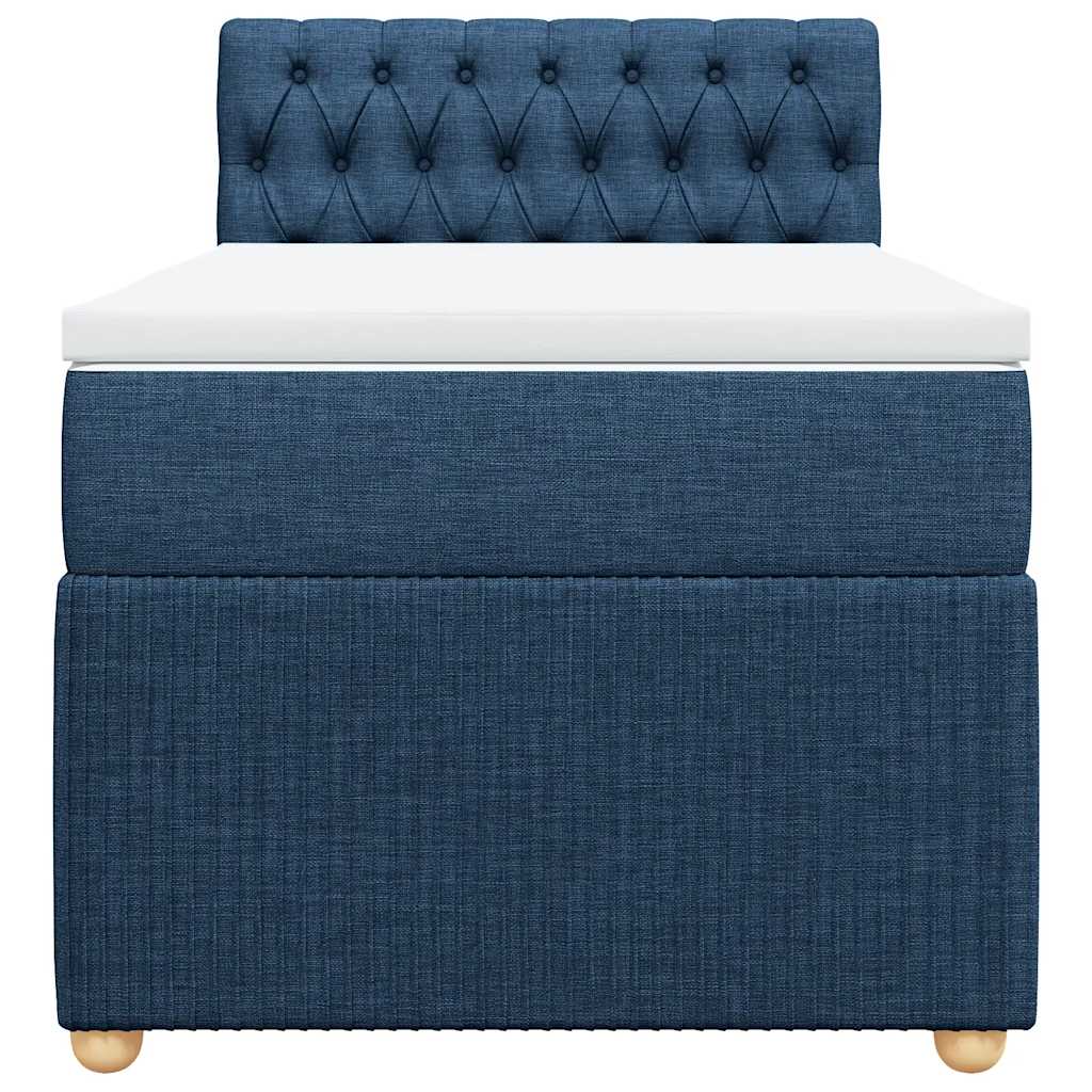 Boxspringbett Mit Matratze Stoff Blau