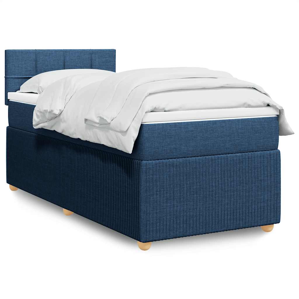 Boxspringbett Mit Matratze Stoff Blau