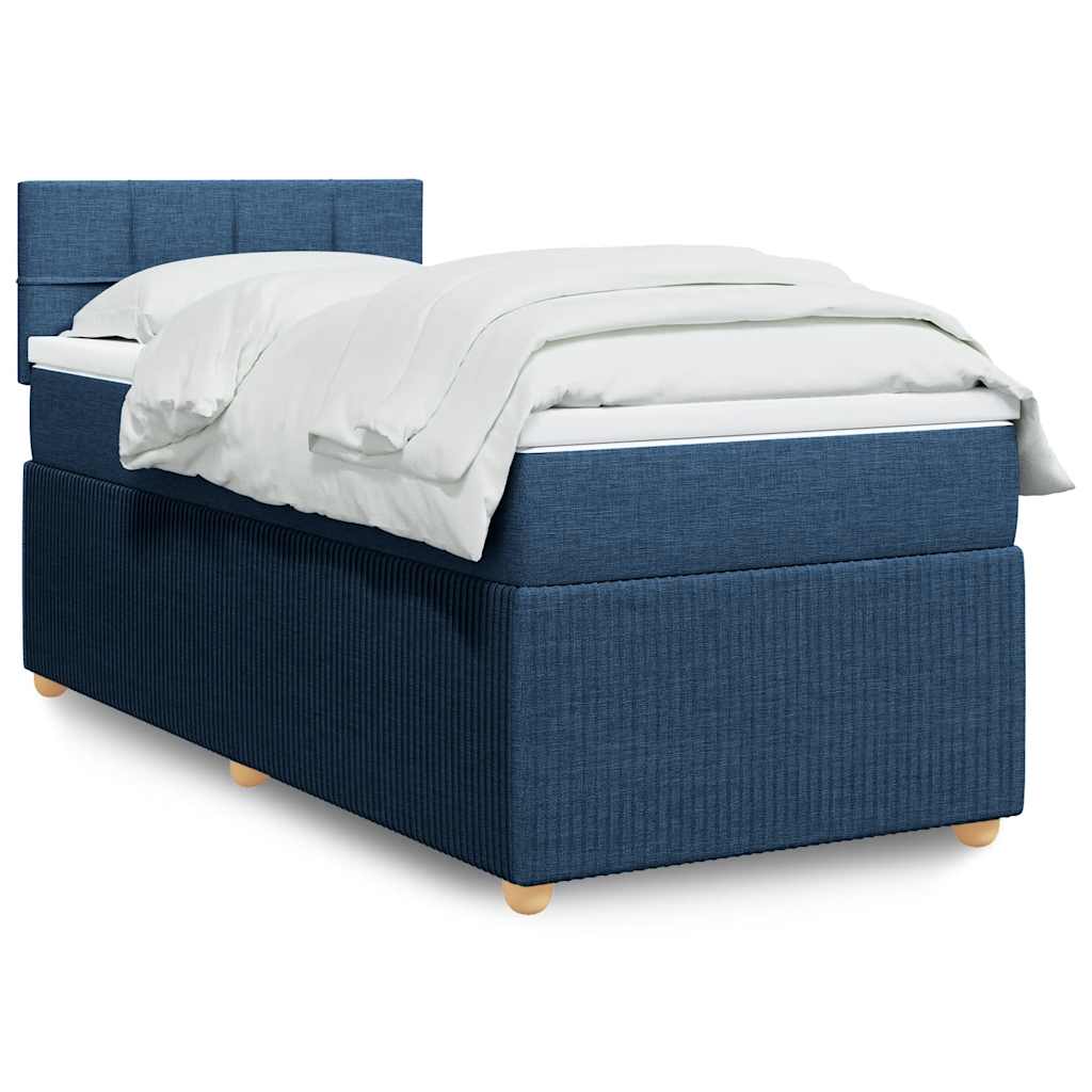 Boxspringbett Mit Matratze Stoff Blau