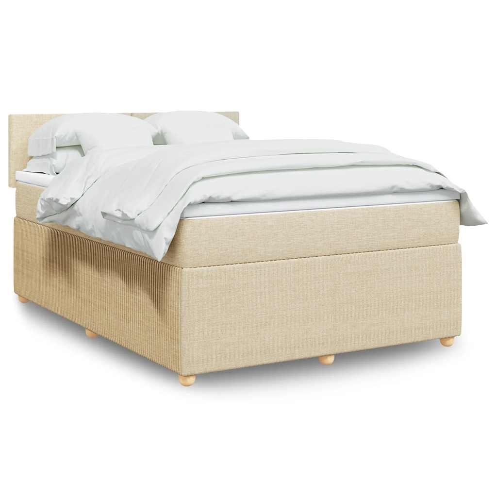 Boxspringbett Mit Matratze Stoff Creme