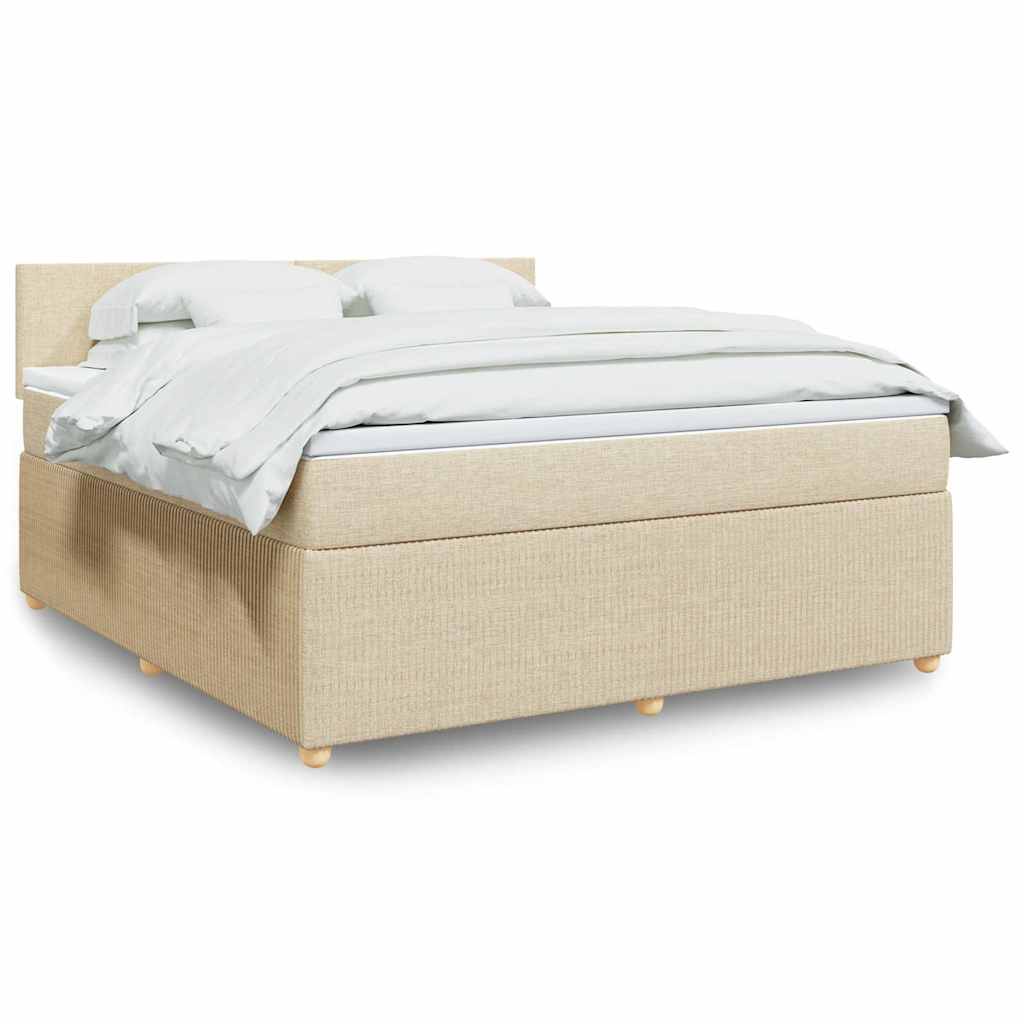 Boxspringbett Mit Matratze Stoff Creme