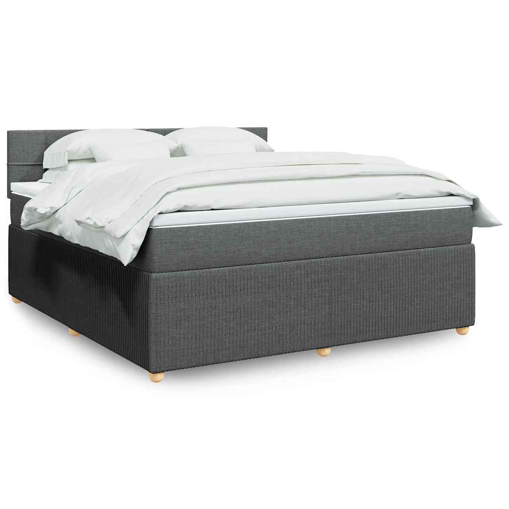Boxspringbett Mit Matratze Stoff Dunkelgrau