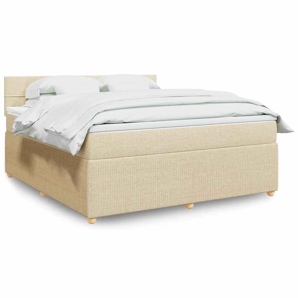 Boxspringbett Mit Matratze Stoff Creme