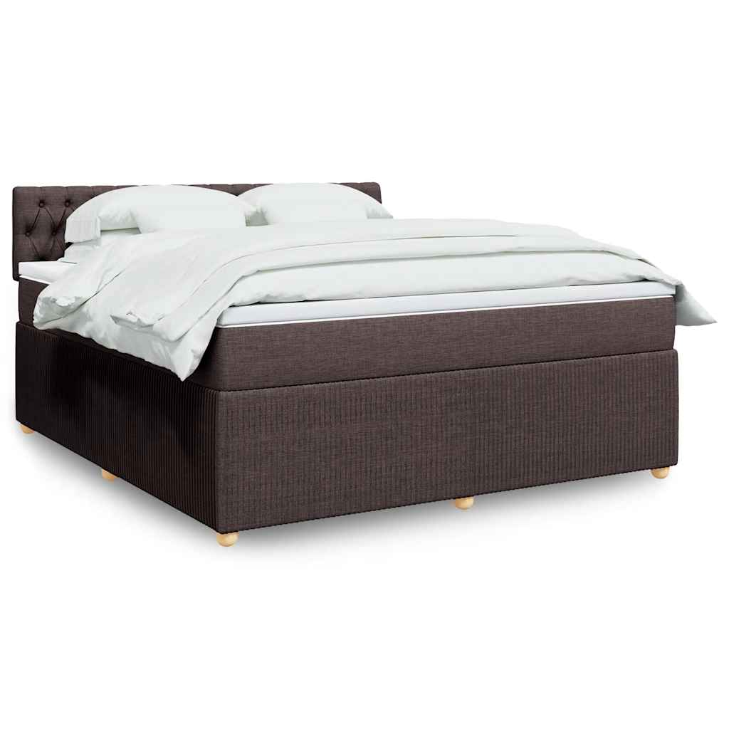 Boxspringbett Mit Matratze Stoff Dunkelbraun