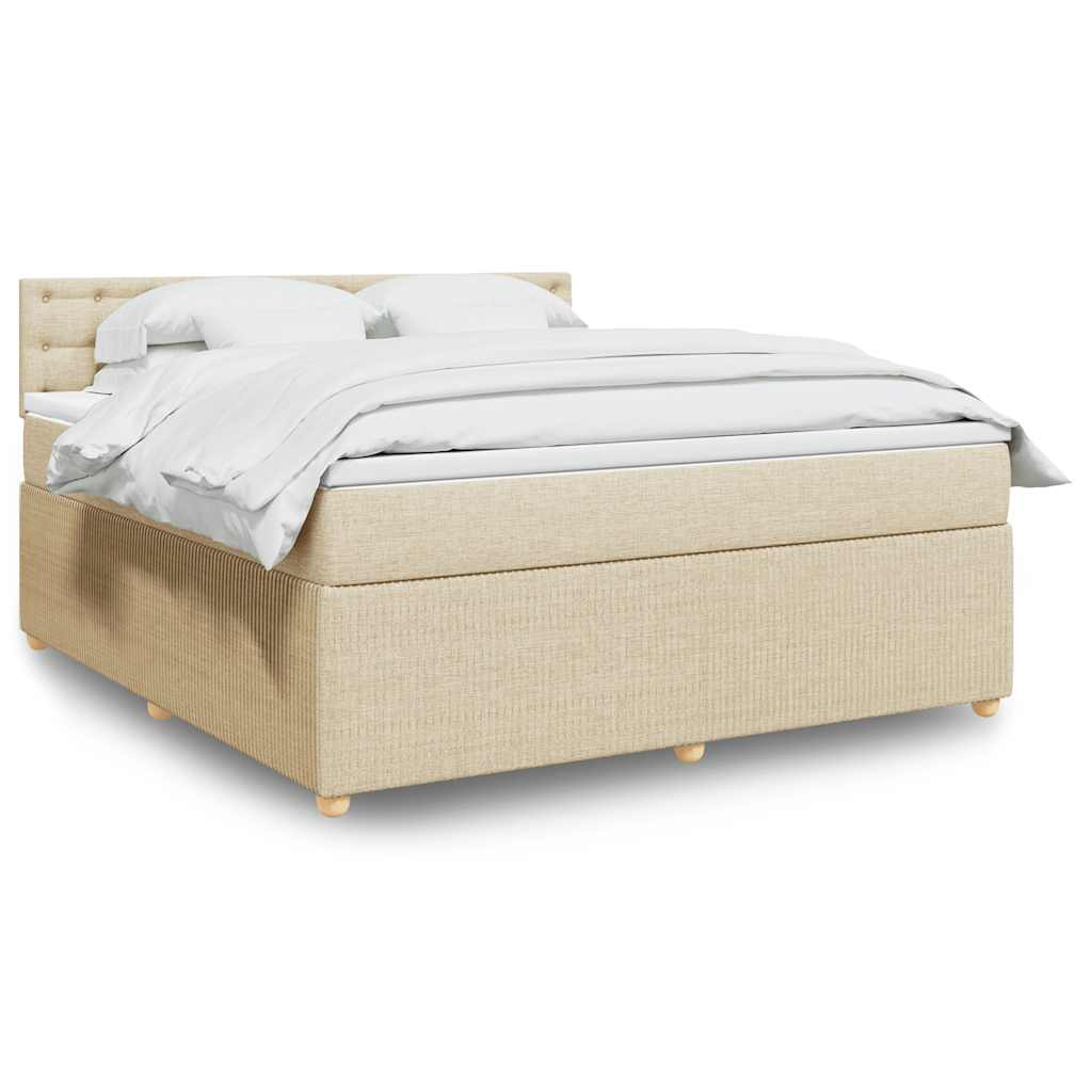 Boxspringbett Mit Matratze Stoff Creme