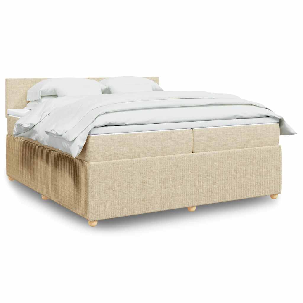 Boxspringbett Mit Matratze Stoff Creme