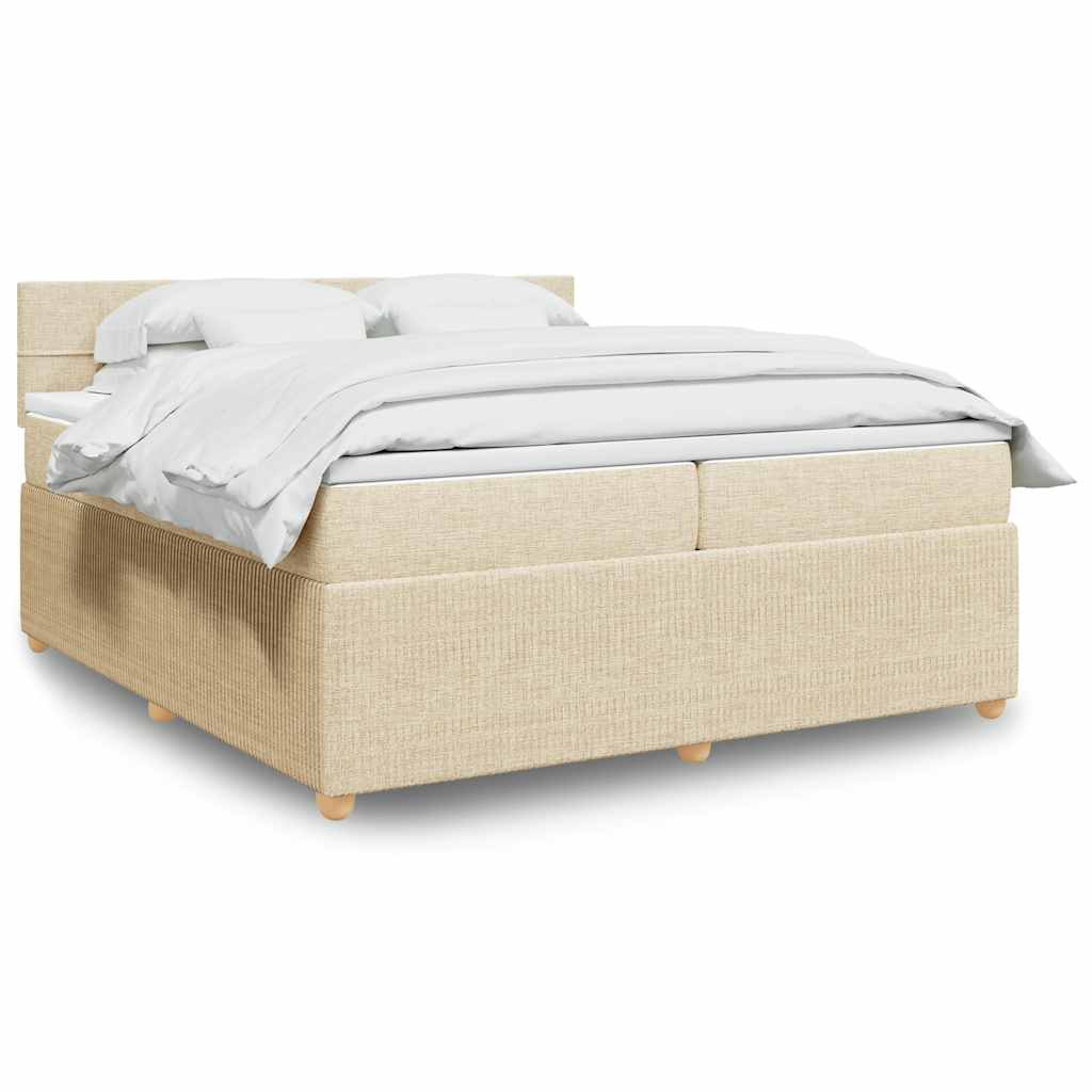 Boxspringbett Mit Matratze Stoff Creme
