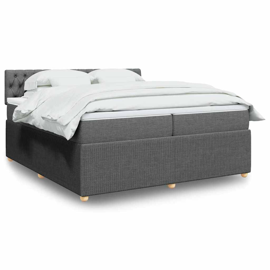 Boxspringbett Mit Matratze Stoff Dunkelgrau