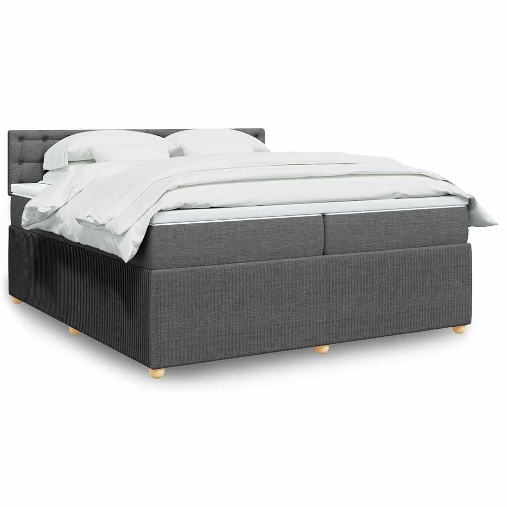 Boxspringbett Mit Matratze Stoff Dunkelgrau