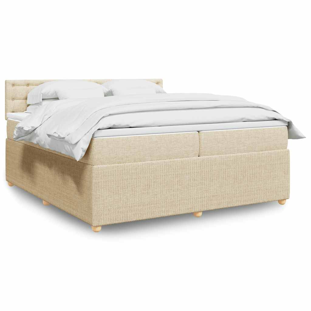 Boxspringbett Mit Matratze Stoff Creme