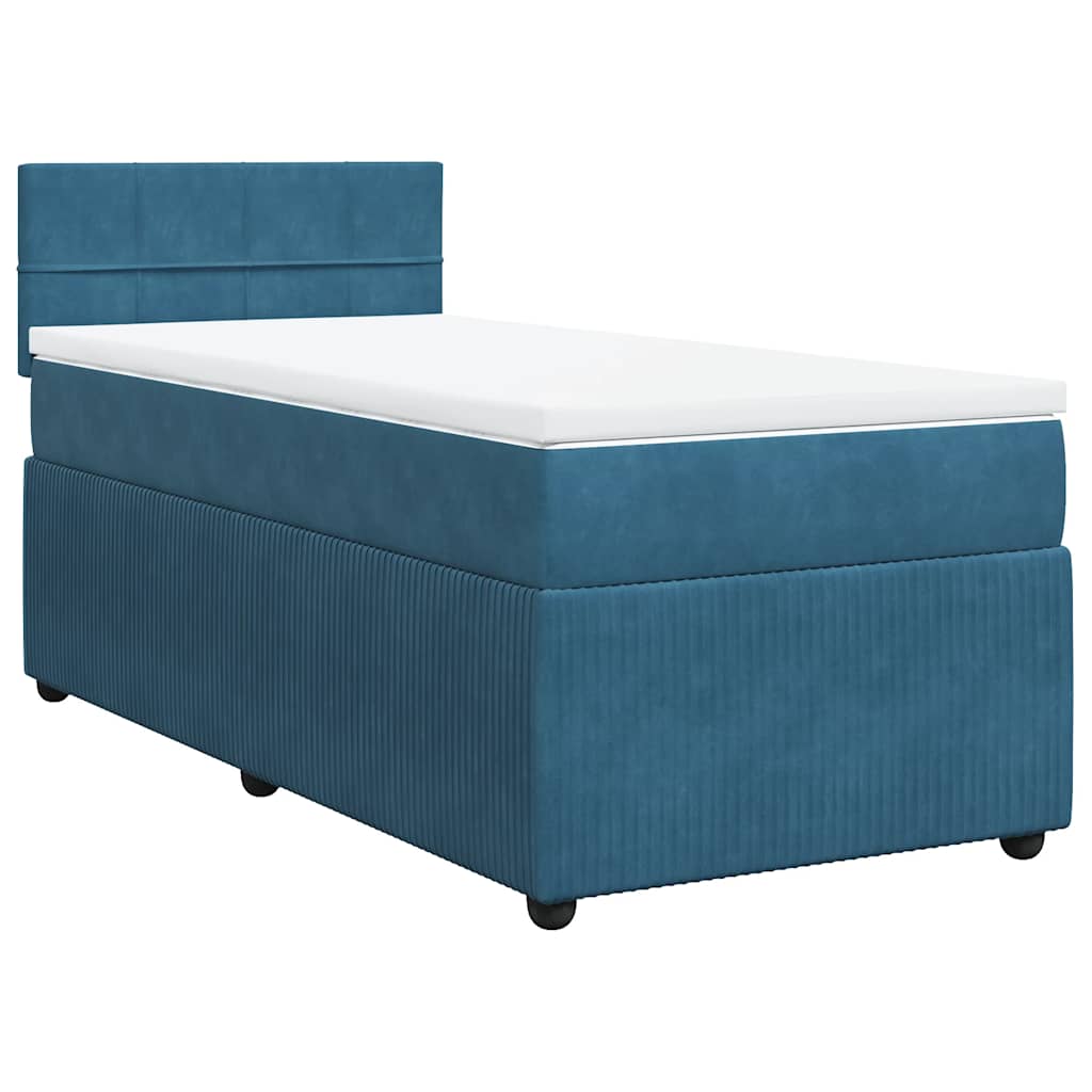 Boxspringbett Mit Matratze Samt Blau
