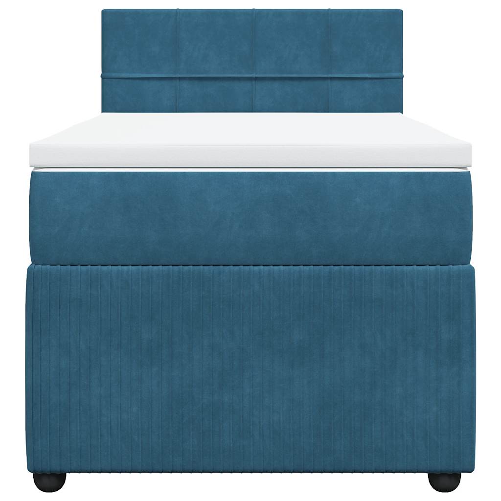 Boxspringbett Mit Matratze Samt Blau