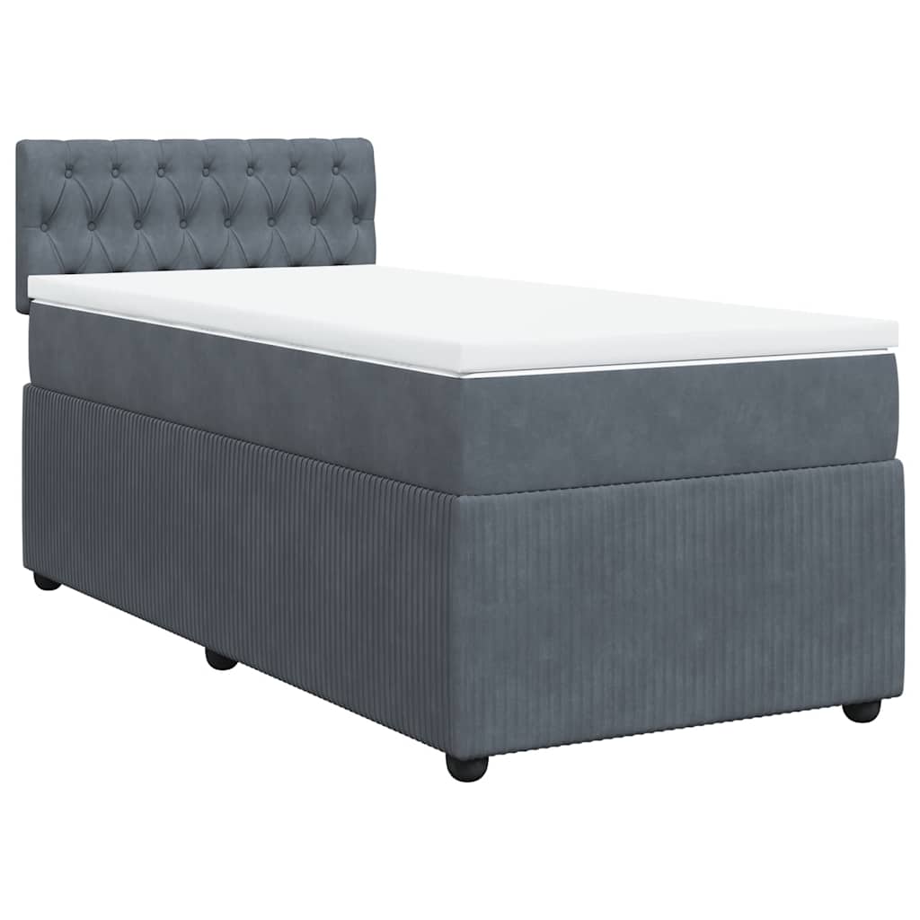 Boxspringbett Mit Matratze Samt Dunkelgrau
