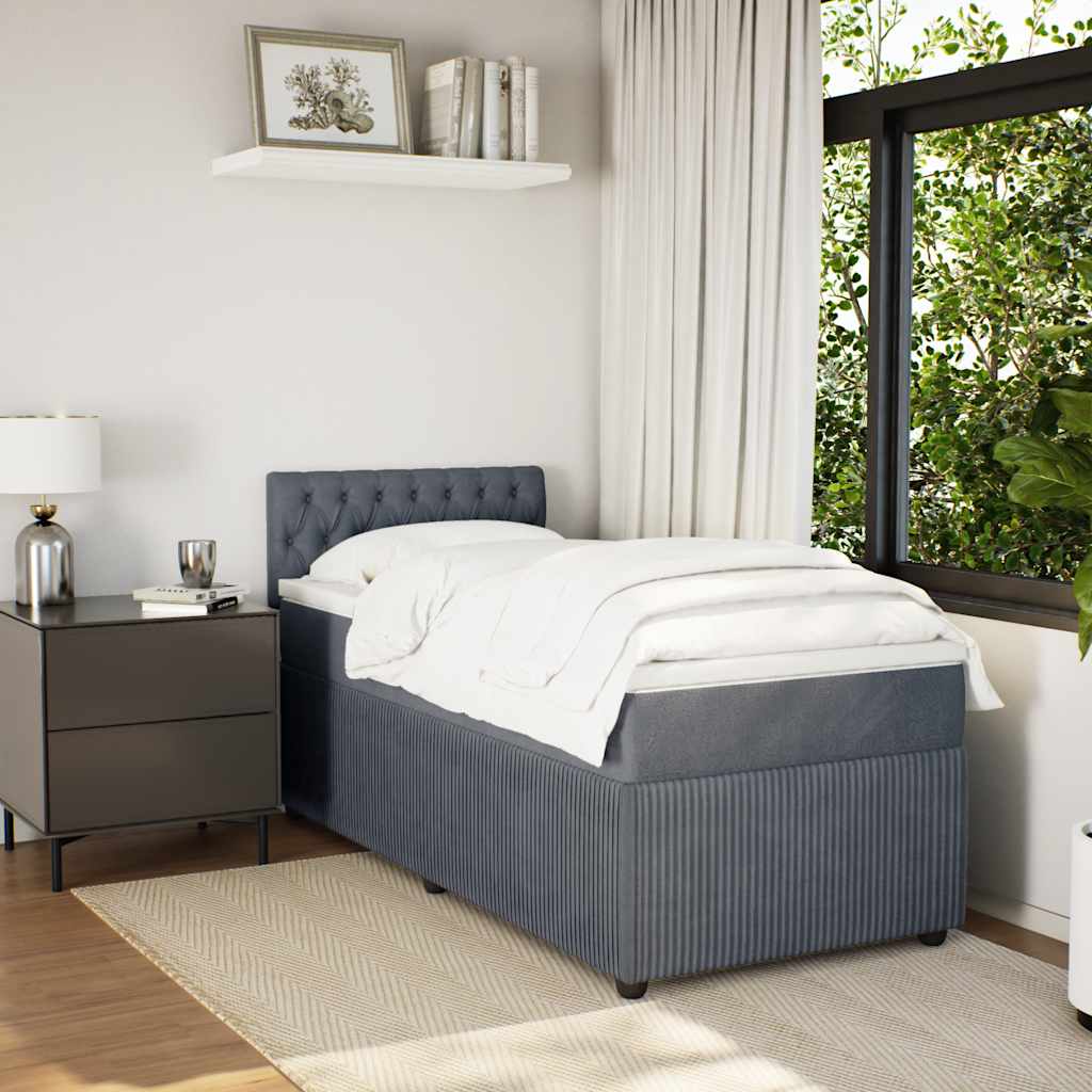 Boxspringbett Mit Matratze Samt Dunkelgrau