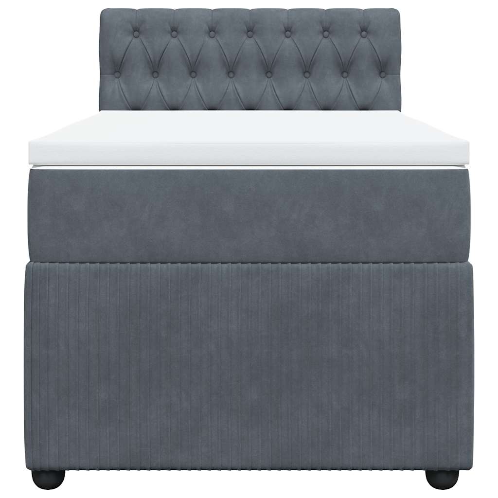 Boxspringbett Mit Matratze Samt Dunkelgrau