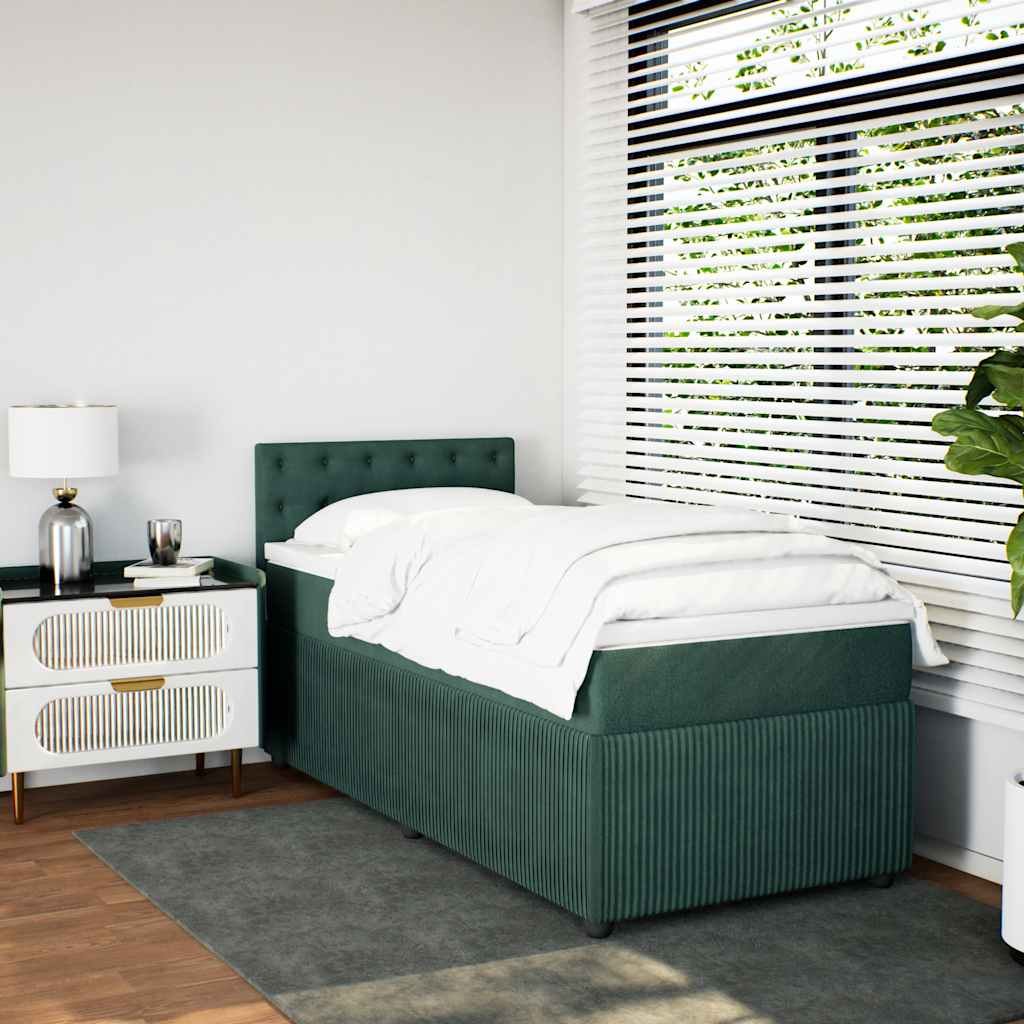 Boxspringbett Mit Matratze Samt Dunkelgrün