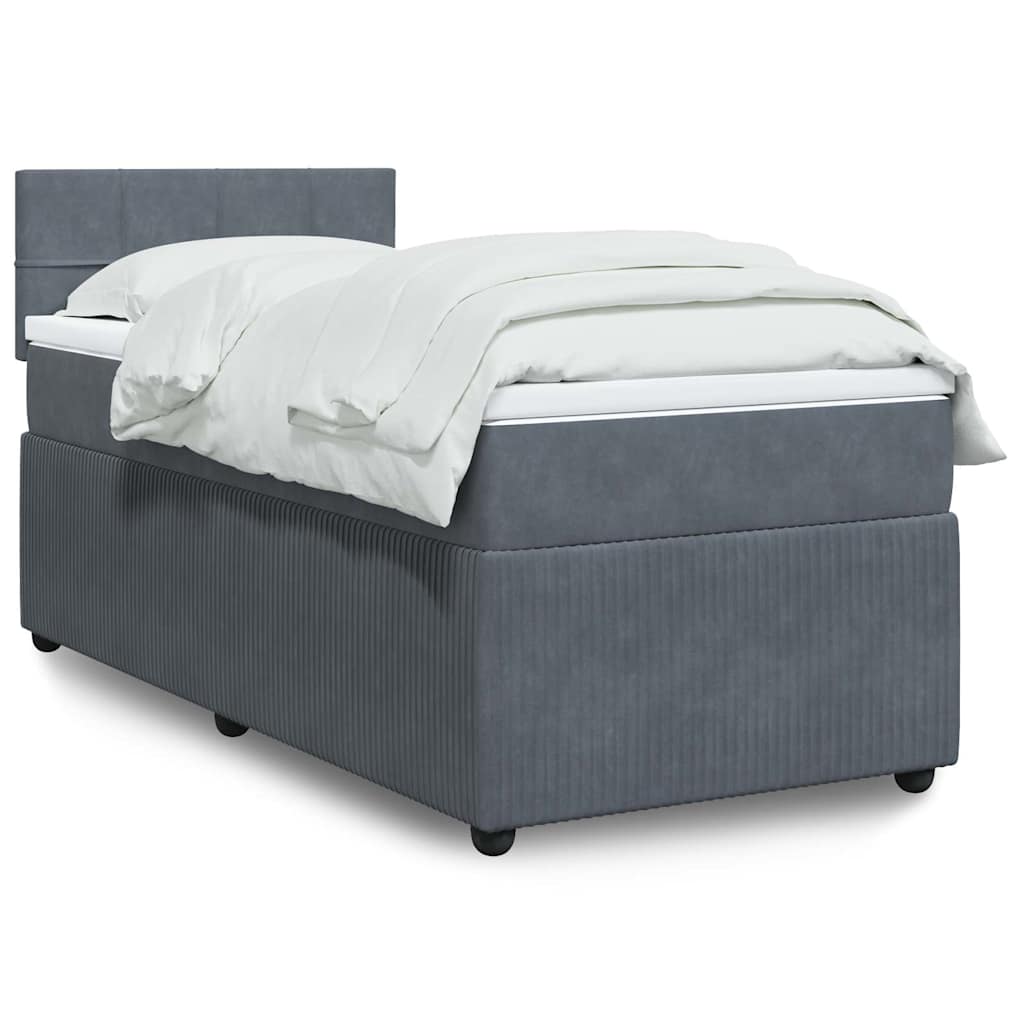 Boxspringbett Mit Matratze Samt Dunkelgrau