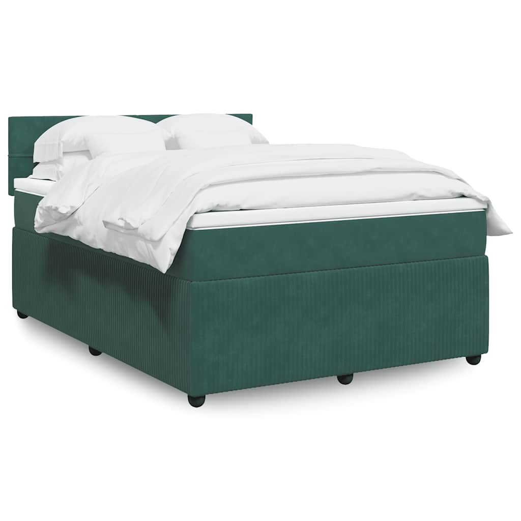 Boxspringbett Mit Matratze Samt Dunkelgrün