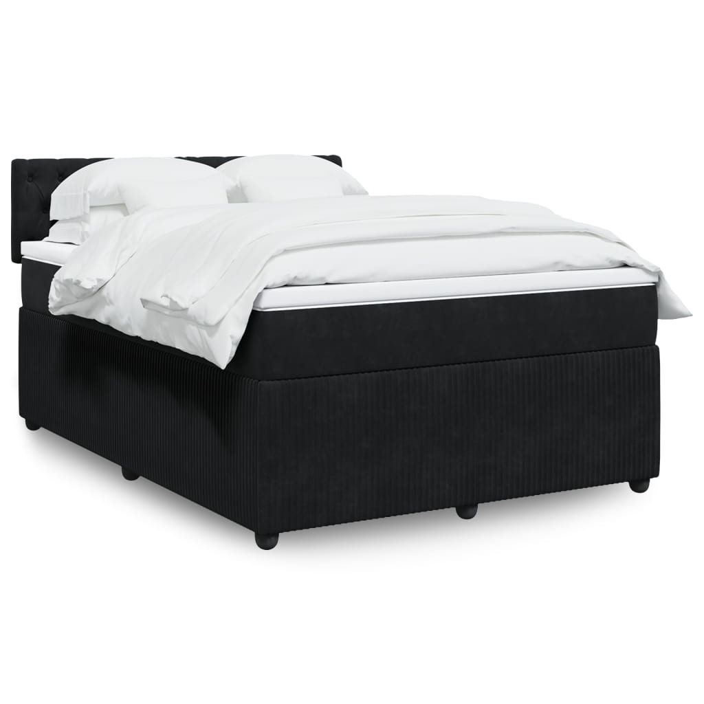 Boxspringbett Mit Matratze Samt Schwarz