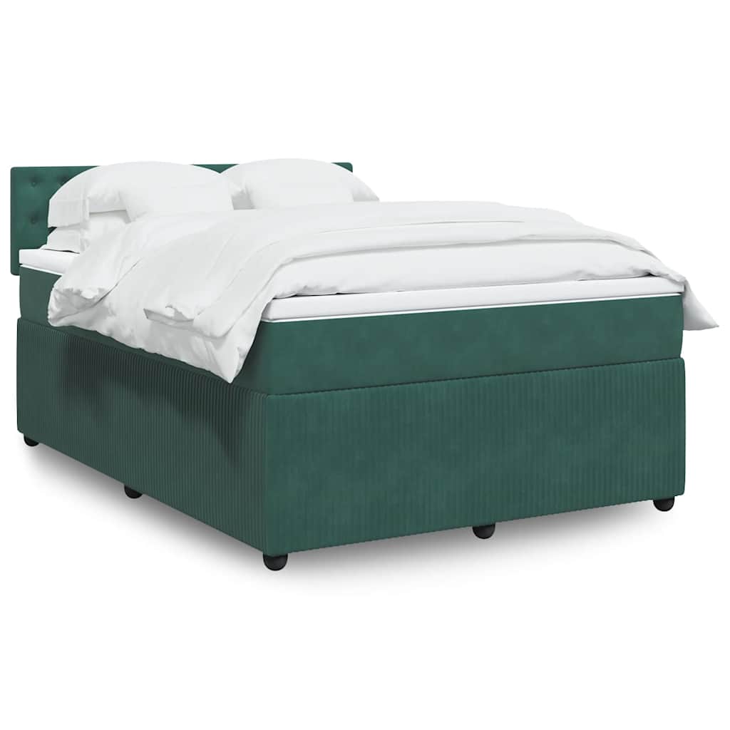 Boxspringbett Mit Matratze Samt Dunkelgrün