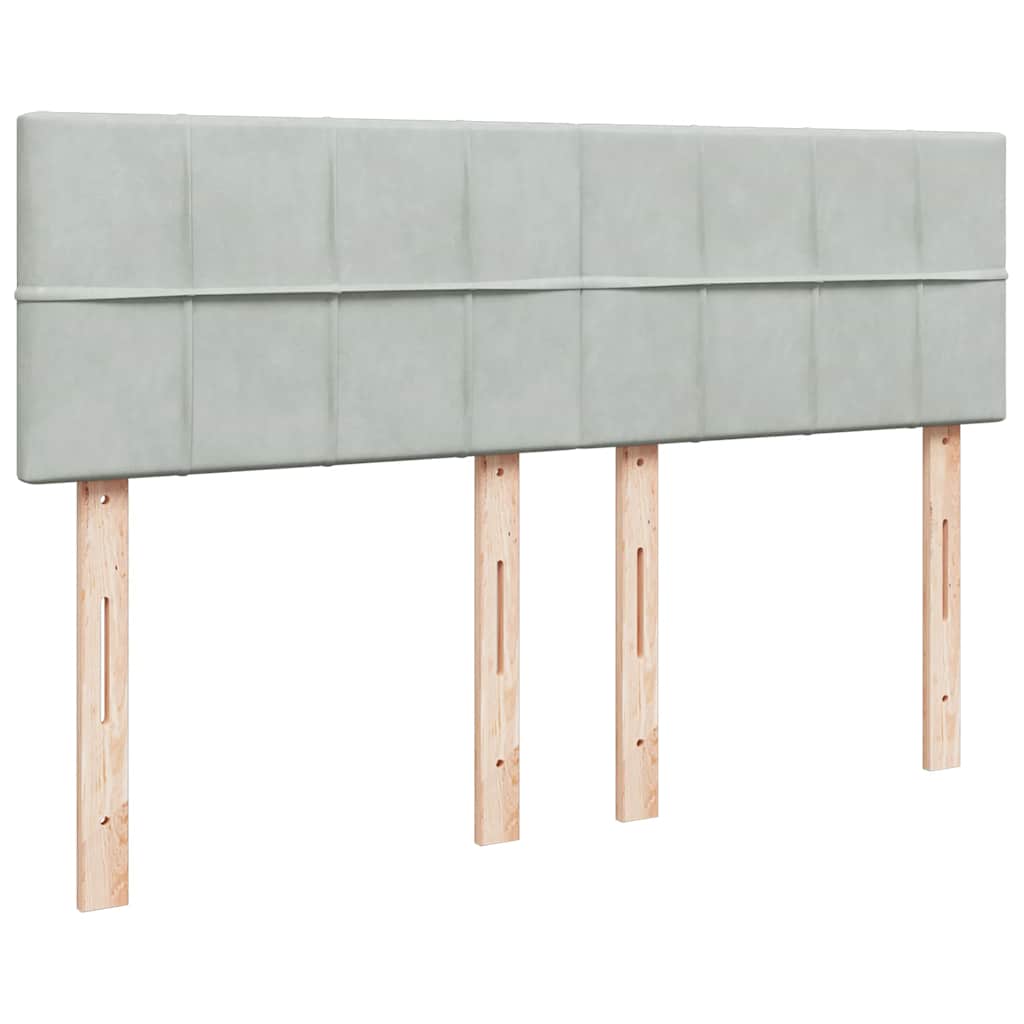 Boxspringbett Mit Matratze Samt Hellgrau