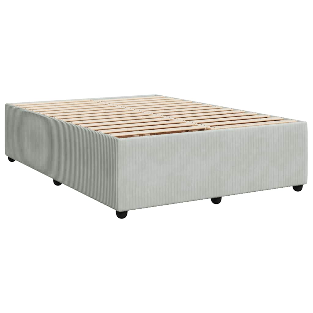 Boxspringbett Mit Matratze Samt Hellgrau