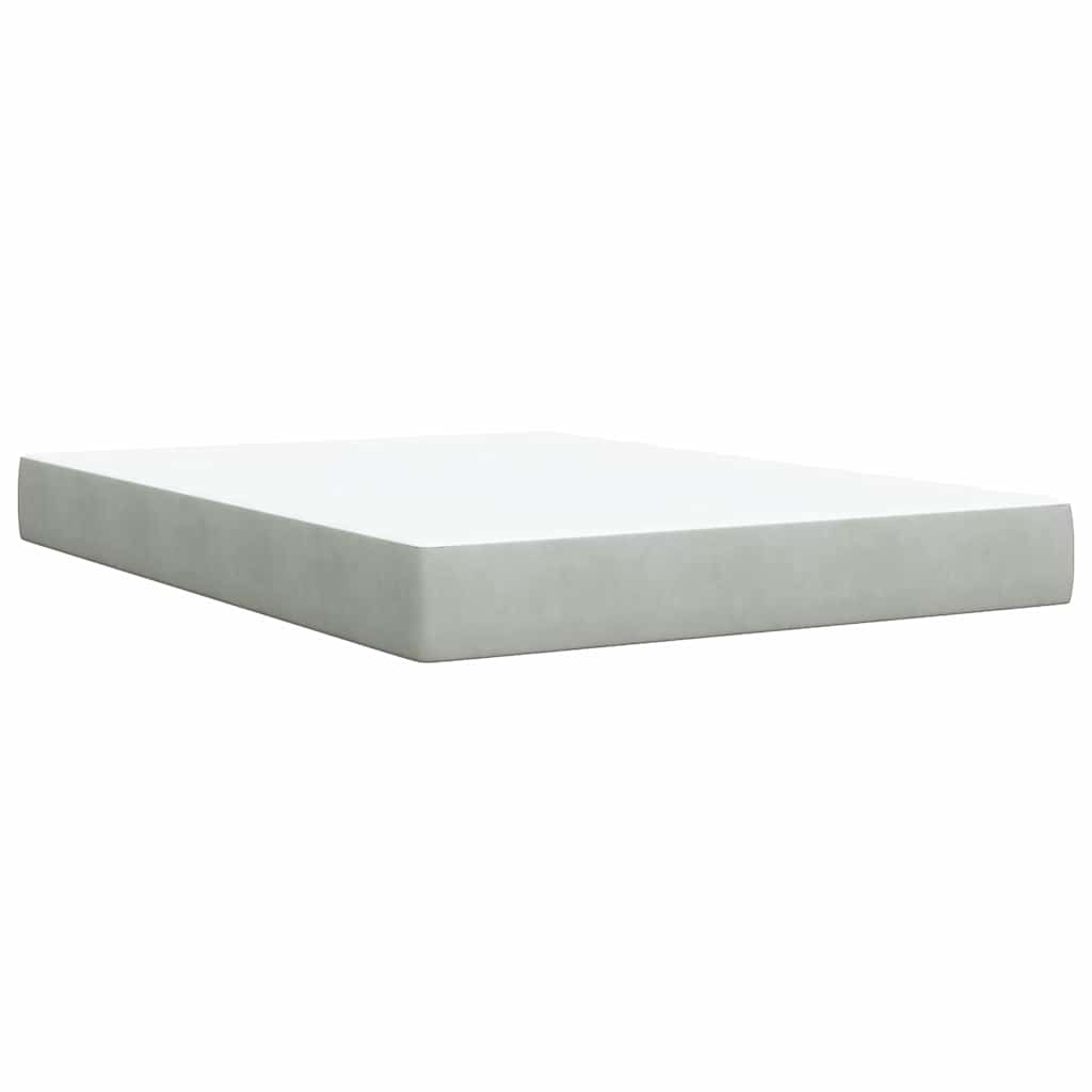 Boxspringbett Mit Matratze Samt Hellgrau