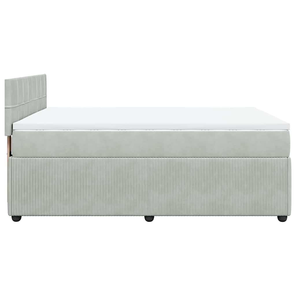 Boxspringbett Mit Matratze Samt Hellgrau