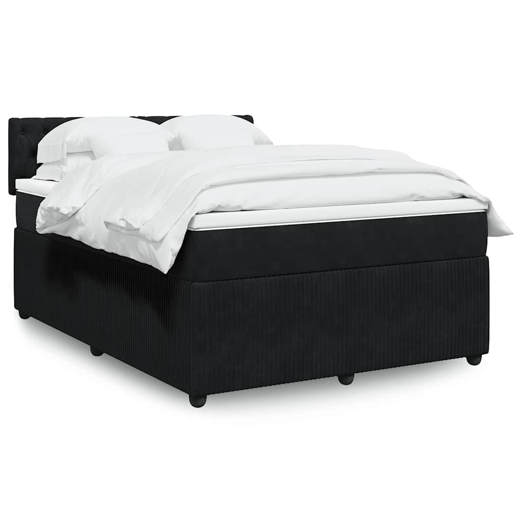 Boxspringbett Mit Matratze Samt Schwarz
