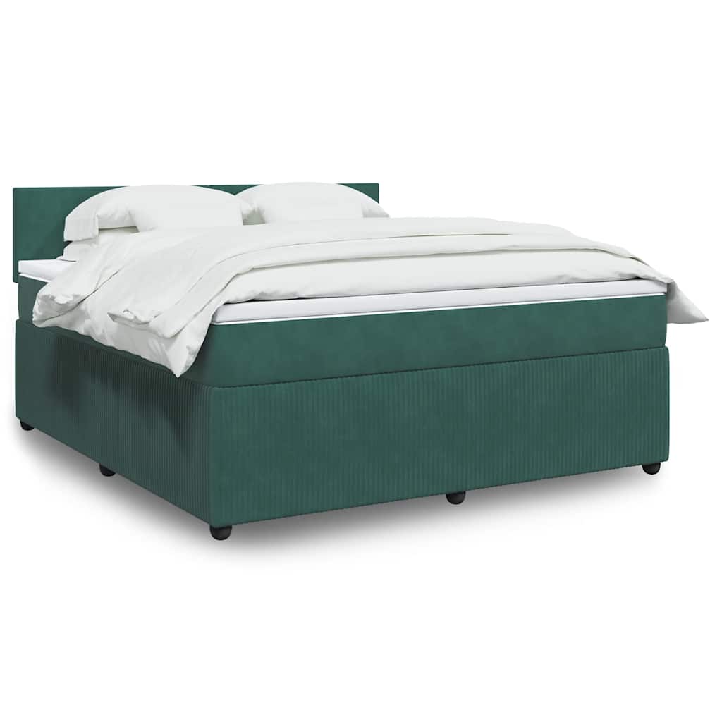 Boxspringbett Mit Matratze Samt Dunkelgrün