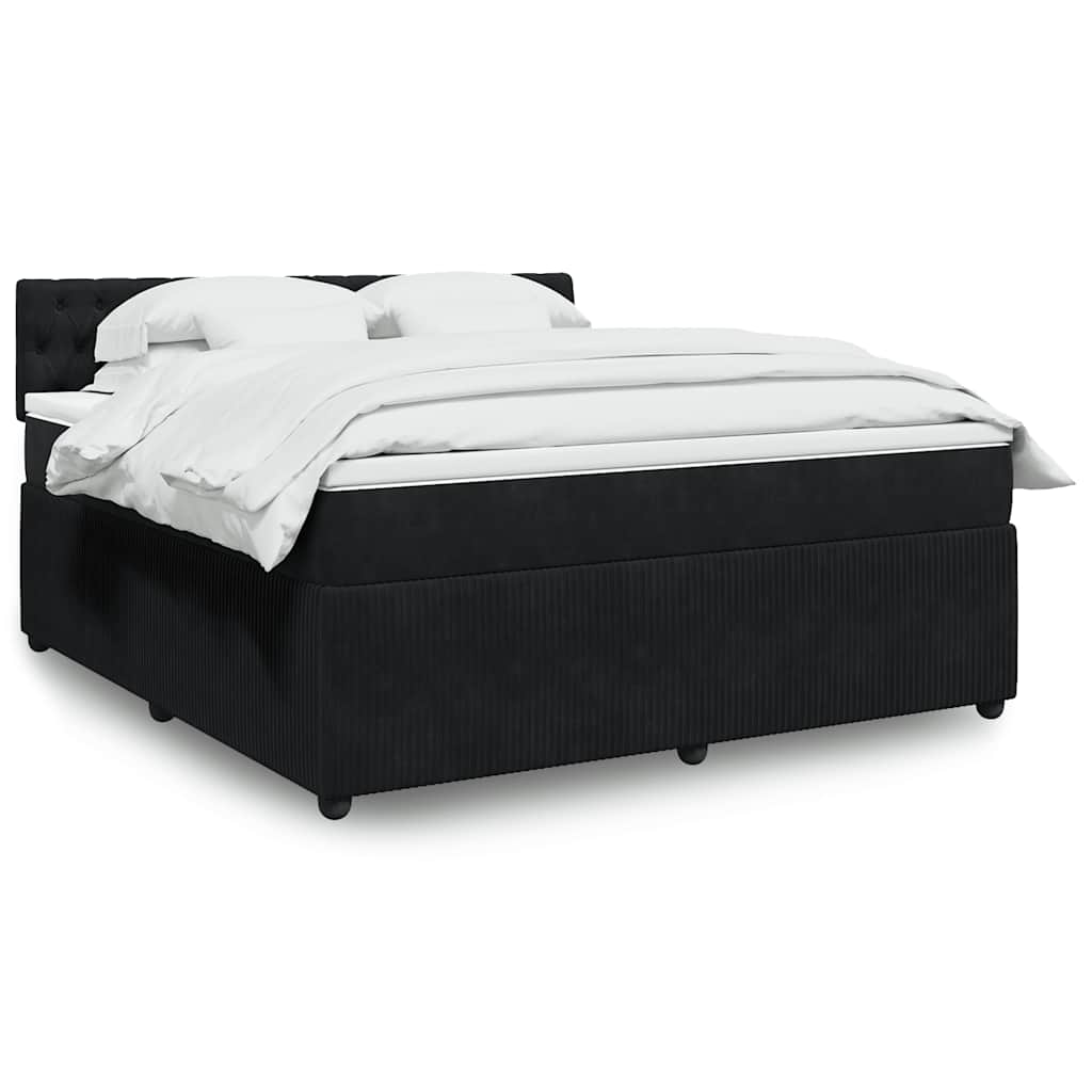 Boxspringbett Mit Matratze Samt Schwarz